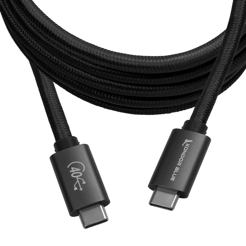 Kondor Blue Thunderbolt 4 USB 4.0 Type C Cable Blazing 40G Speeds 5A 100W